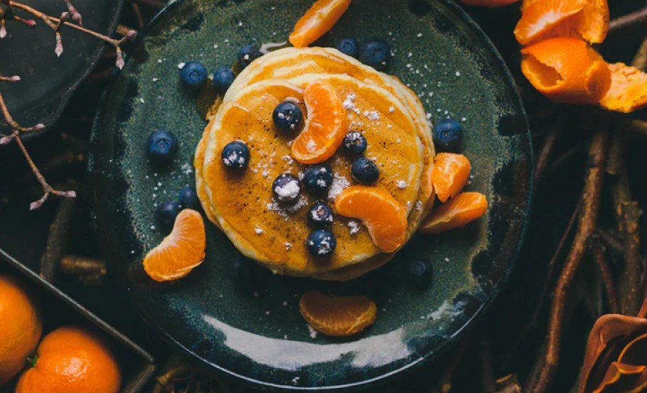 Organic cake with orange